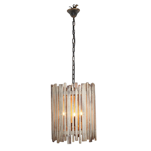 A&B Home Dane Wood Slatted X-Light Chandelier
