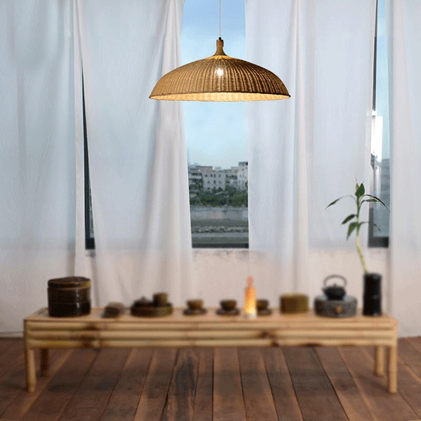 Bamboo Basket Rustic Pendant Lamp-2