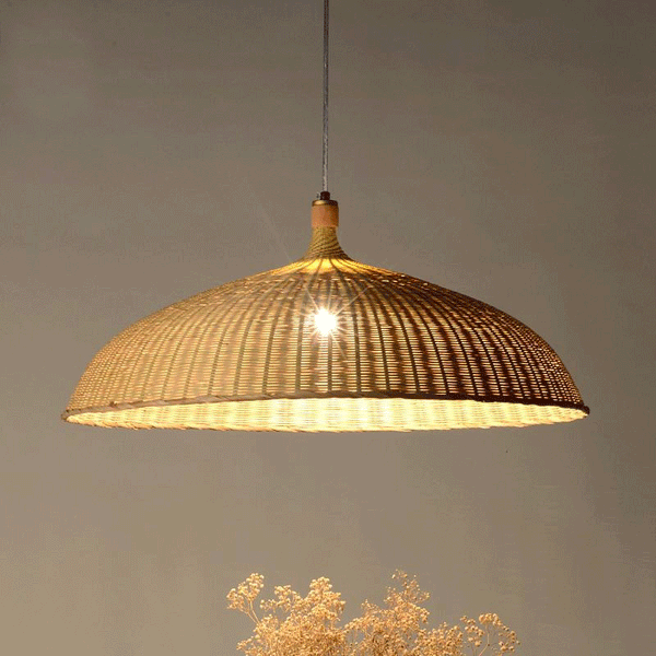 Bamboo Basket Rustic Pendant Lamp-5
