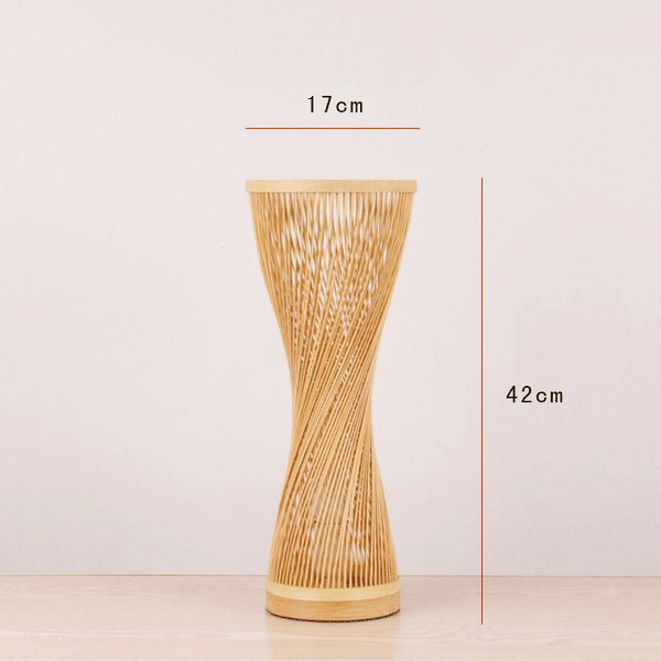 Bamboo Wicker Rattan Spire Vase Table Lamp by Artisan Living-5