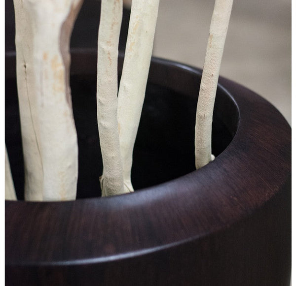 Sandblasted Redwood Branches in Wood Grain Barrel Planter by Gold Leaf Design Group | Botanicals | Modishstore-2