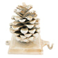 HomArt Stocking Holder Pinecone - Cast Iron - White - Set of 4 | Modishstore | Holiday | 1570-6 -2