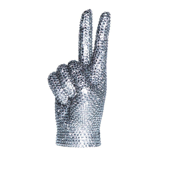 Interior Illusions Plus Graphite Rhinestone Peace Sign Tabletop - 9