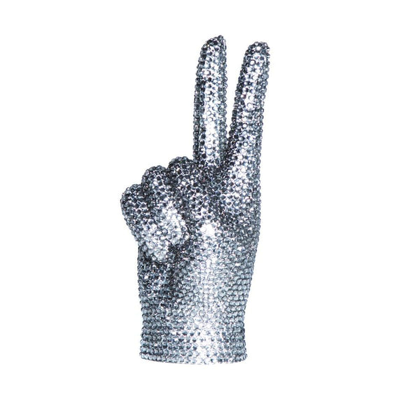 Interior Illusions Plus Graphite Rhinestone Peace Sign Tabletop - 9