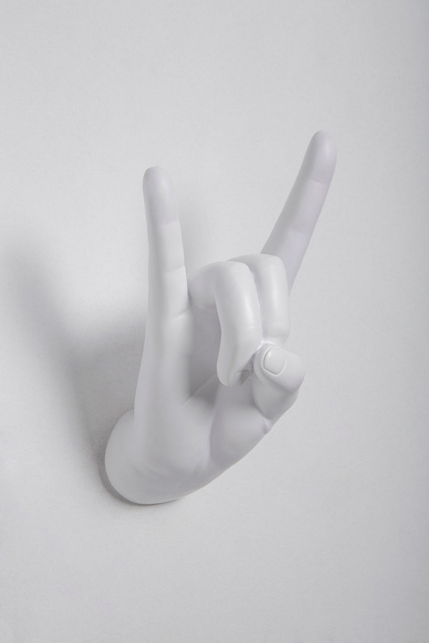 Interior Illusions Rock On Wall Hook - White
