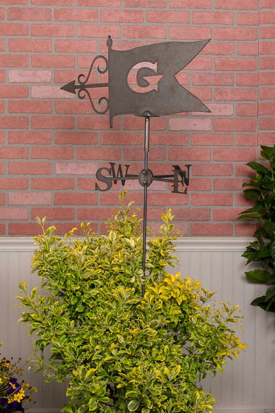 Napa East Initial Flag Personalized Weather Vane