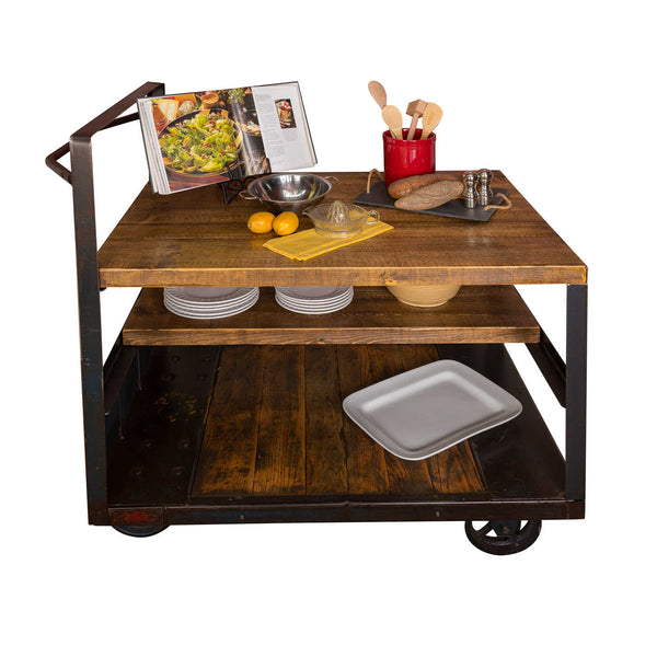 Napa East Vintage Factory Wood Kitchen Cart
