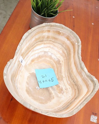 Raw Edge Natural Free Form Onyx Bowl - Small Size,Oblong | ModishStore | Decorative Bowls