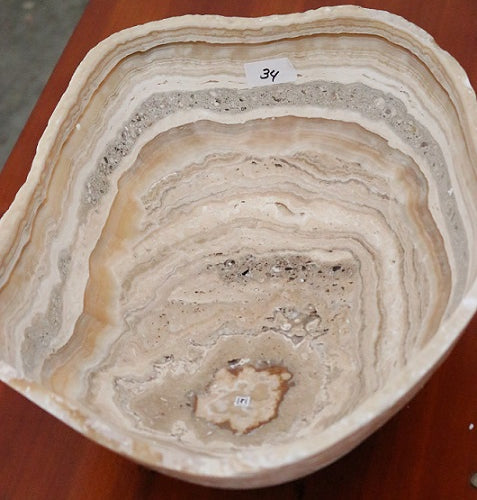 Raw Edge Natural Free Form Onyx Bowl-Large, Round | ModishStore | Decorative Bowls