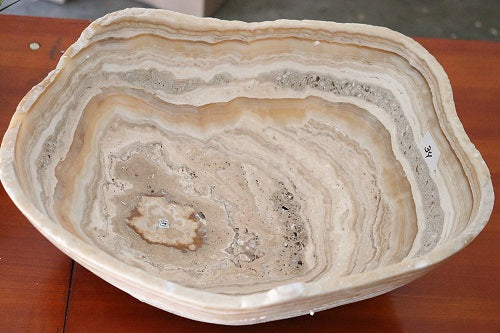 Raw Edge Natural Free Form Onyx Bowl-Large, Round-2