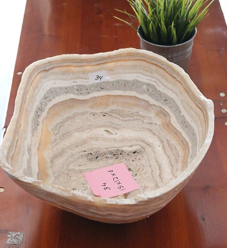 Raw Edge Natural Free Form Onyx Bowl-Large, Round-4
