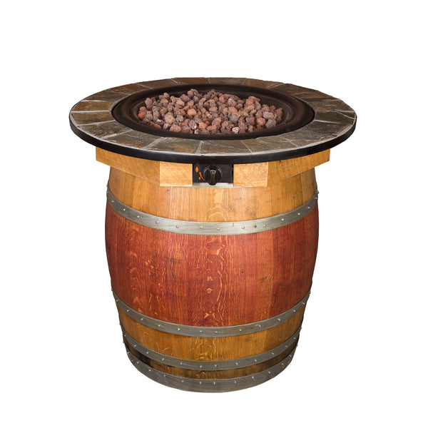 Napa East Wine Barrel Steel Propane Fire Pit Table