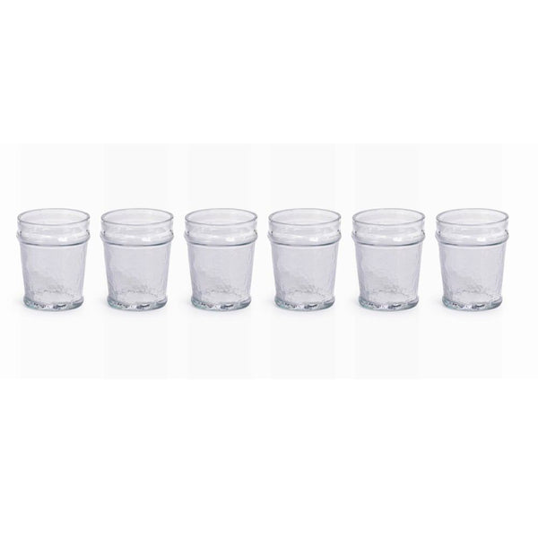 Zodax Garan Hammered Double Old Fashioned Glasses - Set of 6 | Drinkware | Modishstore