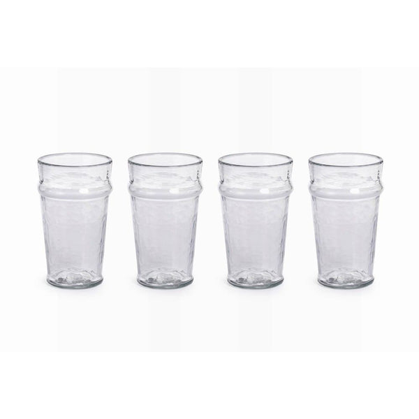 Zodax Garan Hammered Highball Glasses - Set of 4 | Drinkware | Modishstore
