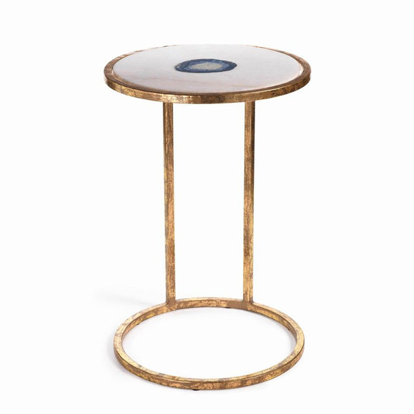 Zodax 20-Inch High Aquarius Agate and Marble Inlay Accent Table | Accent Tables | Modishstore