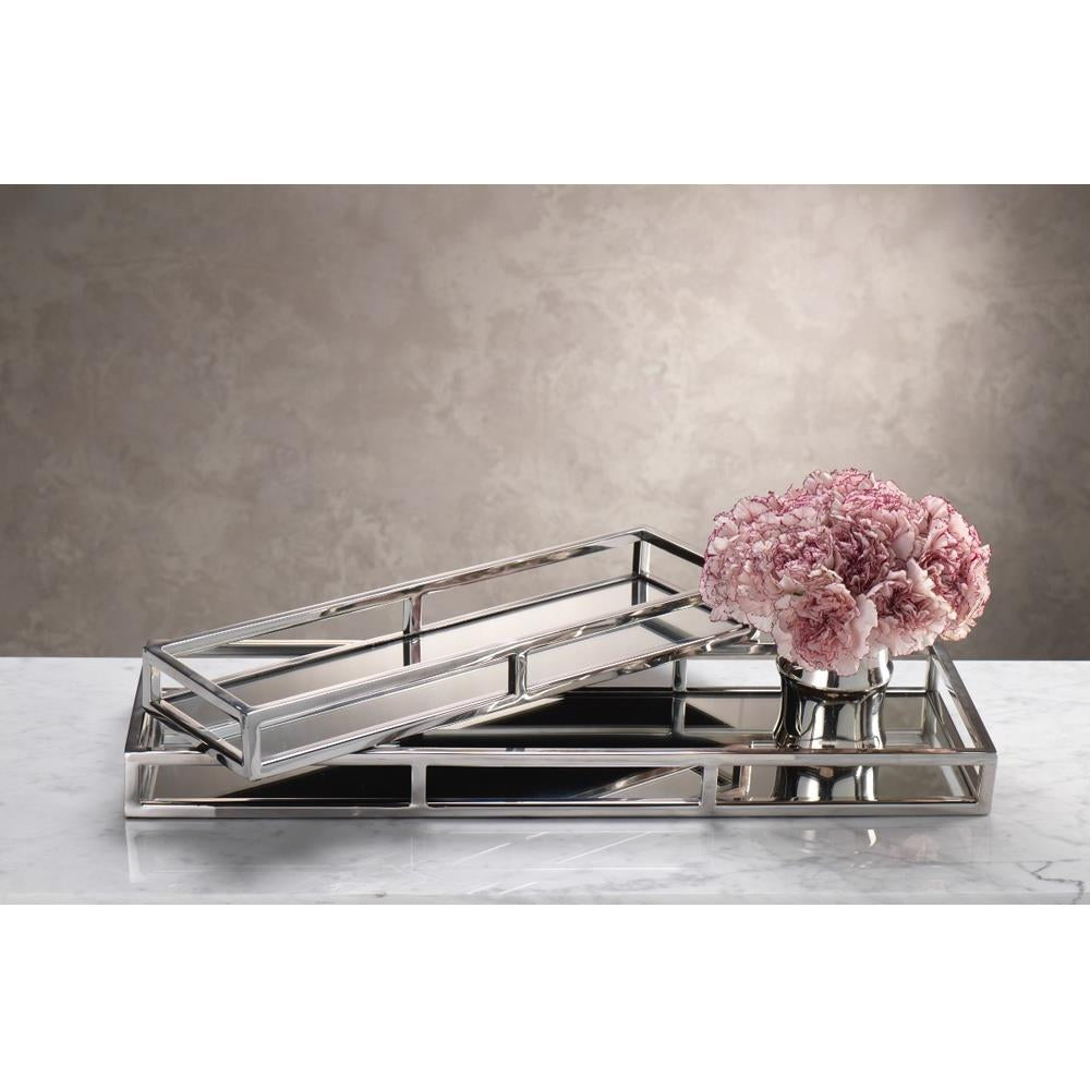 Zodax Rectangular Narrow Mirrored Tray | Decorative Trays & Dishes | Modishstore