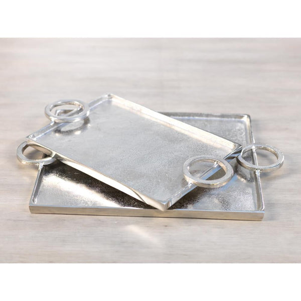 Zodax Mazatlan Raw Aluminum Serving Tray | Trays | Modishstore