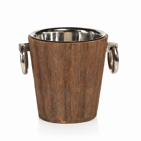 Zodax Hagron Reclaimed Wood/Metal Bucket - Set of 2 | Ice & Party Buckets | Modishstore-4