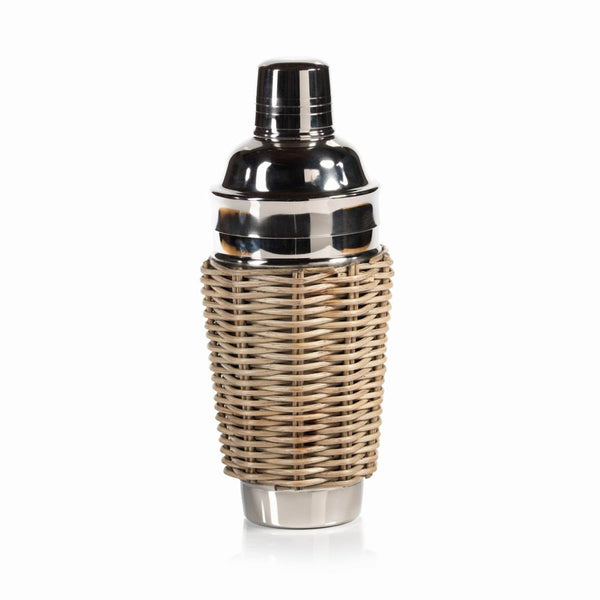 Zodax 9-Inch Tall Bahama Cane and Steel Cocktail Shaker | Wine & Bar Accessories | Modishstore-2