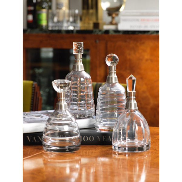 Zodax 9-Inch Tall Porto Glass Decanter with Column Stopper | Decanters | Modishstore