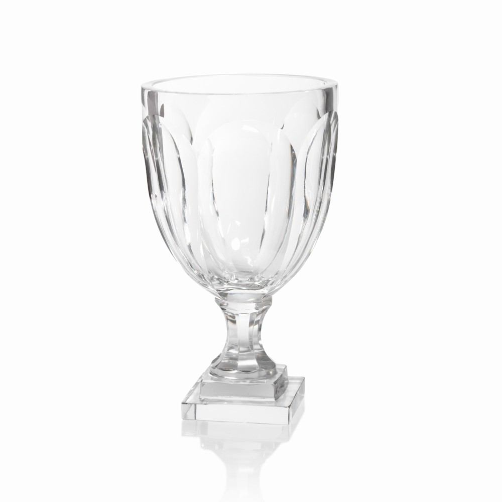 Zodax 9-Inch Tall Turin Cut Glass Vase / Hurricane | Vases | Modishstore-2