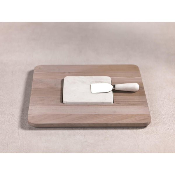 Zodax Viceroy Teak & Marble Cheese Platter | Cutting & Serving Boards | Modishstore
