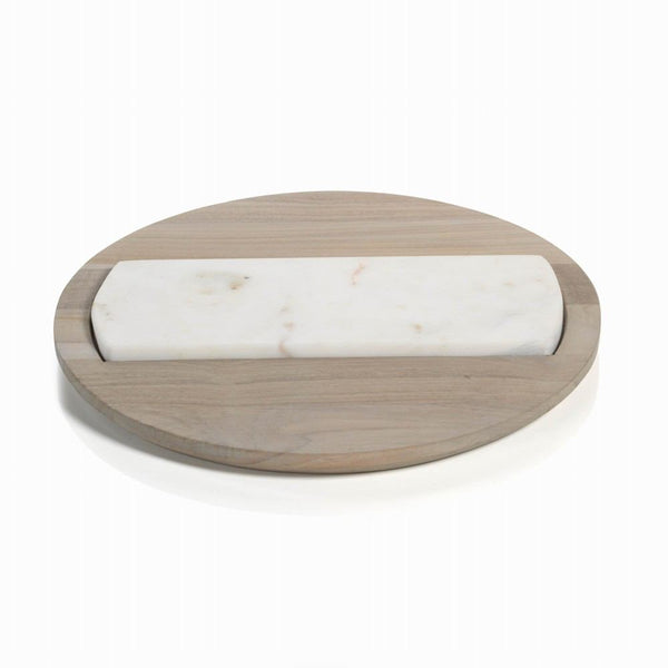 Zodax Viceroy Teak & Marble Cheese Platter | Cutting & Serving Boards | Modishstore-6