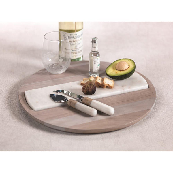 Zodax Viceroy Teak & Marble Cheese Platter | Cutting & Serving Boards | Modishstore-3
