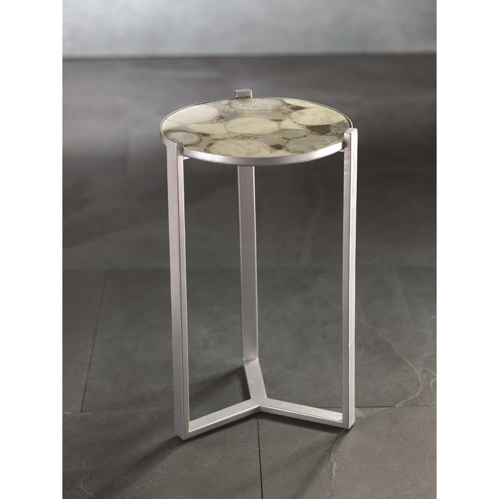 Zodax Nova 20-Inch Tall Cocktail Table with Agate Top | Bar Table | Modishstore