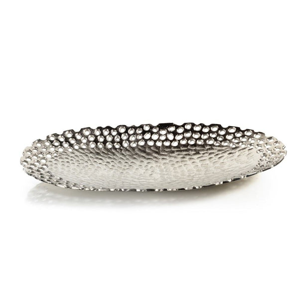 Zodax Pearl Oval Nickel Bowl - 26-Inch Long | Decorative Bowls | Modishstore-2