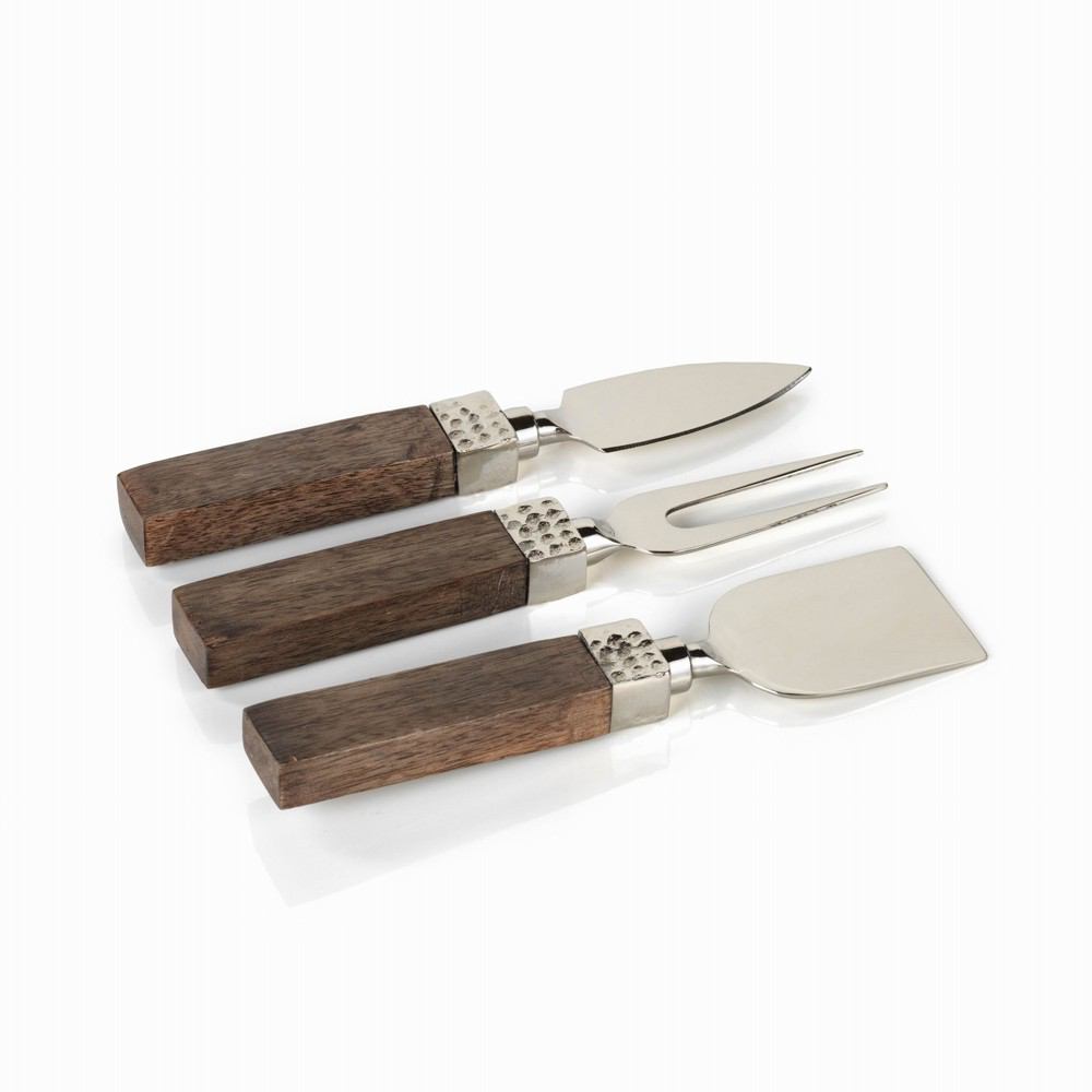 Zodax 3-Piece Mango Wood Cheese Tool Set | Kitchen Accessories | Modishstore-2