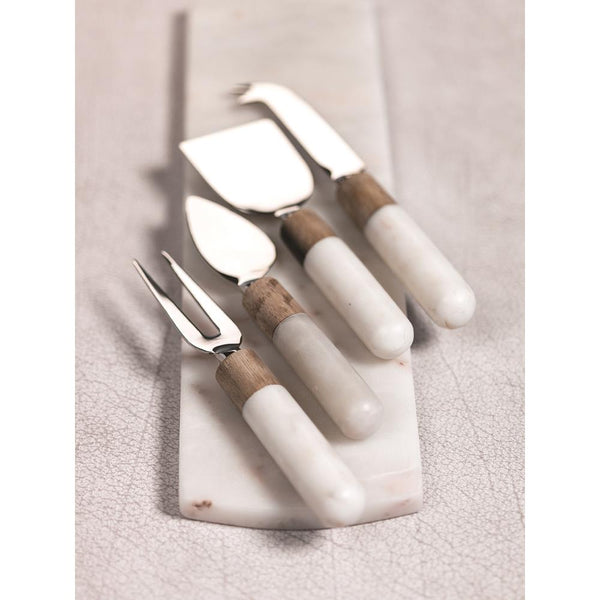 Zodax Marble and Wood Cheese Tools - Set of 4 | Kitchen Accessories | Modishstore