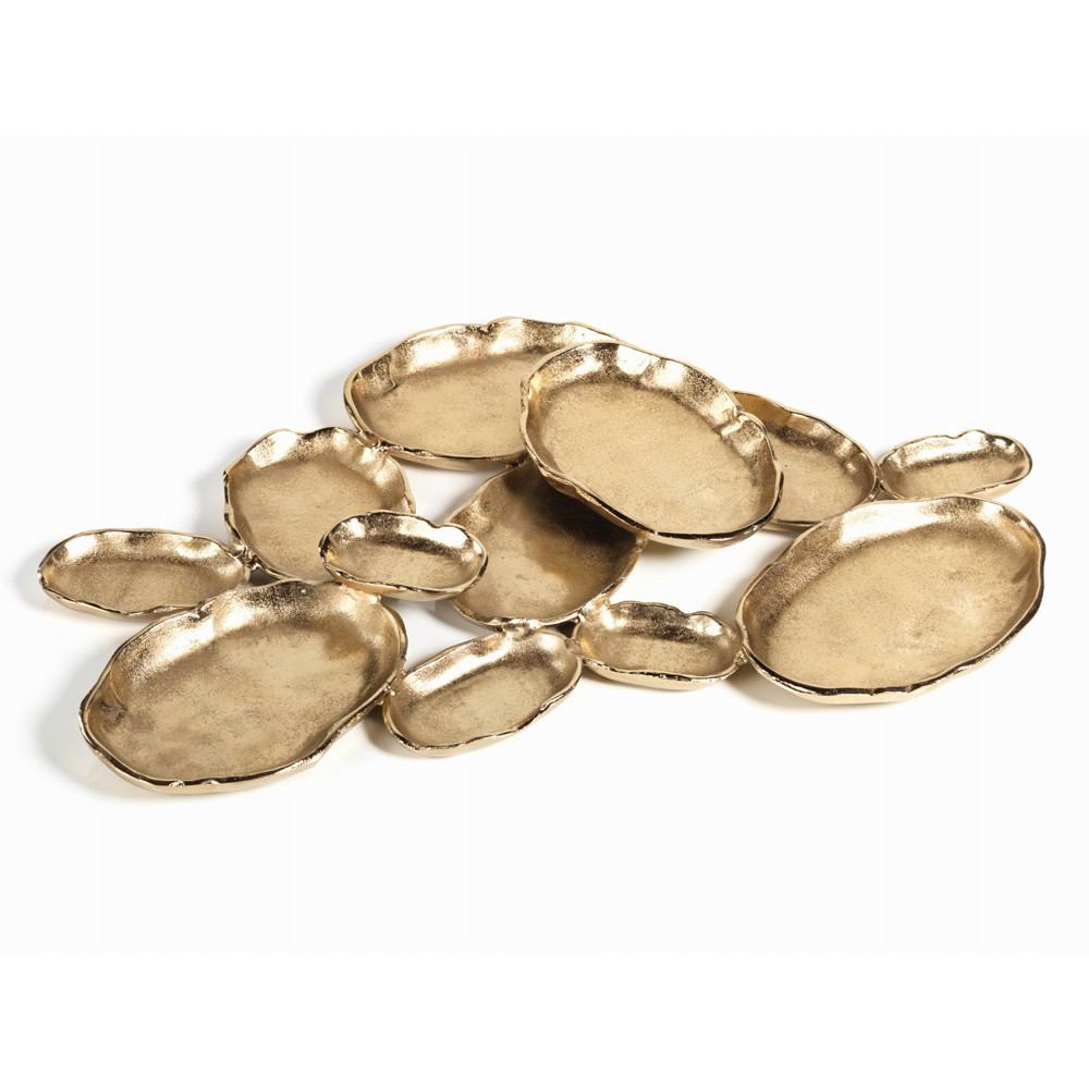 Zodax Cluster of Twelve Oval Serving Bowls - Gold | Decorative Bowls | Modishstore-2