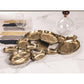 Zodax Cluster of Twelve Oval Serving Bowls - Gold | Decorative Bowls | Modishstore