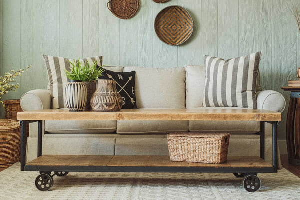 Napa East Industrial Coffee Table with Plank Shelf