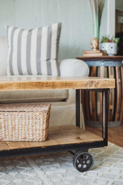 Napa East Industrial Coffee Table with Plank Shelf