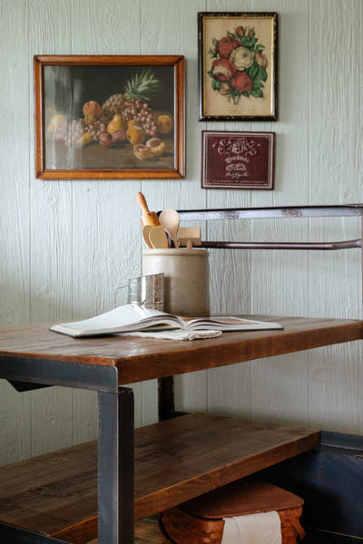 Napa East Vintage Factory Wood Kitchen Cart