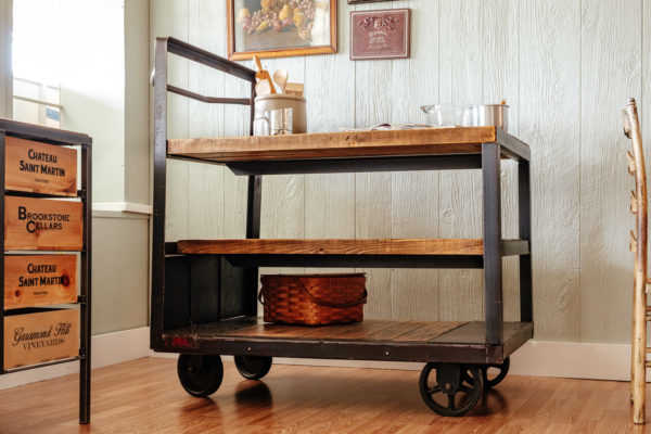 Napa East Vintage Factory Wood Kitchen Cart