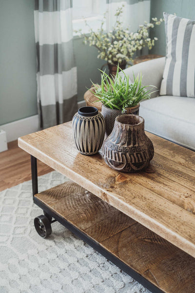 Napa East Industrial Coffee Table with Plank Shelf