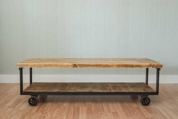 Napa East Industrial Coffee Table with Plank Shelf