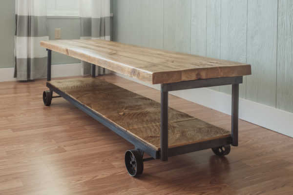 Napa East Industrial Coffee Table with Plank Shelf