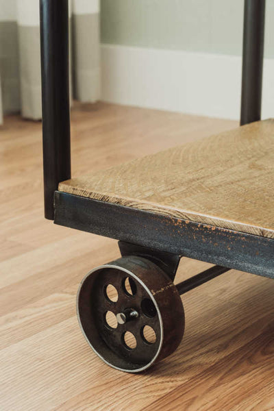 Napa East Industrial Coffee Table with Plank Shelf