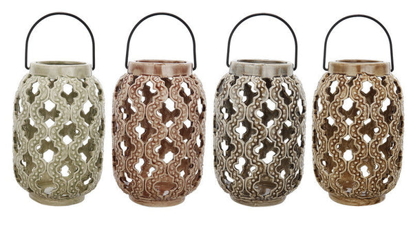 A&B Home Multicolor Ceramic Lantern - Set Of 4