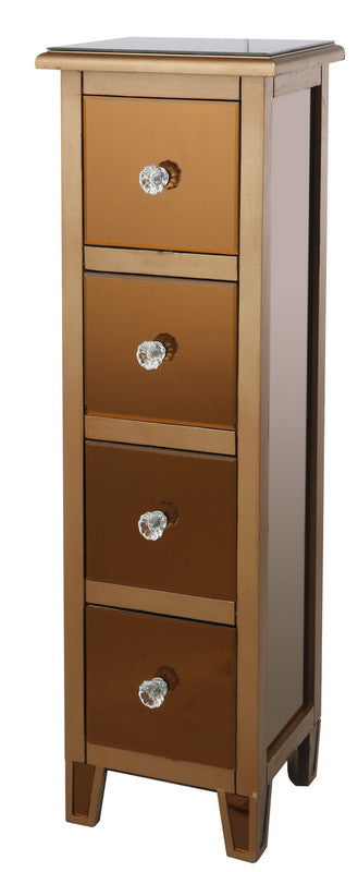 A&B Home Mirrored 4-Drawer Cabinet