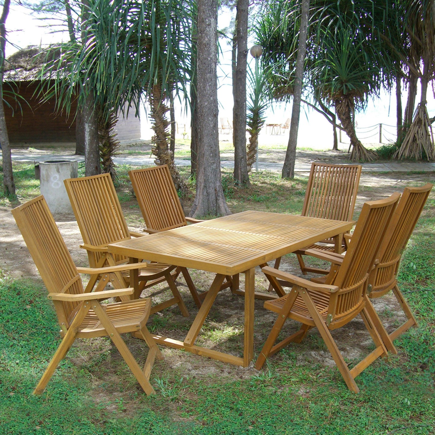 A&B Home Solid Acacia Outdoor Dining Table