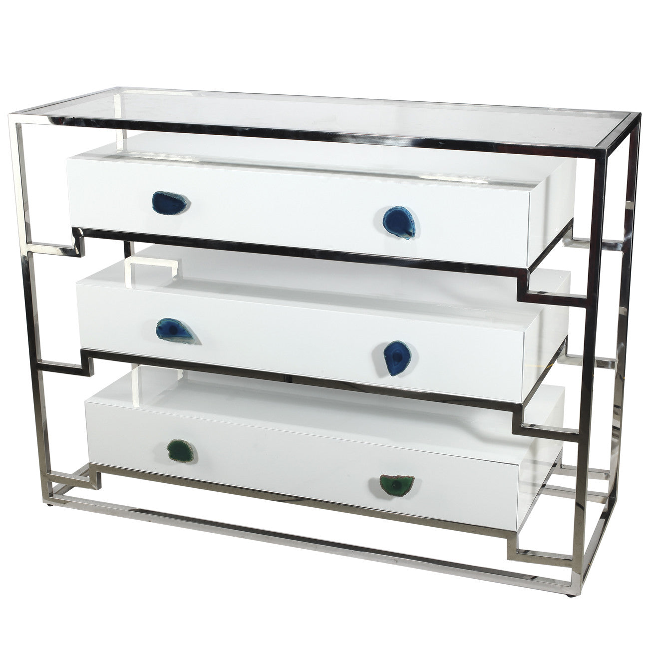A&B Home Stainless Steel Cabinet With 3 Drawers