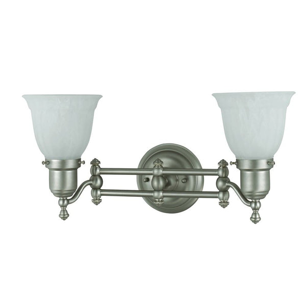 Cal Lighting LA-192-S/BRS 100W X 2 Hotel Bathroom Light | Modishstore | Wall Lamps