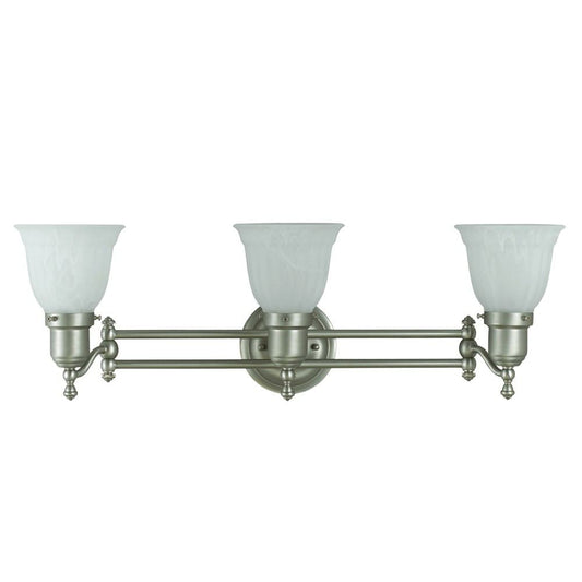 Cal Lighting LA-193-S/BRS Hotel 3 Light Bathroom Light | Modishstore | Wall Lamps