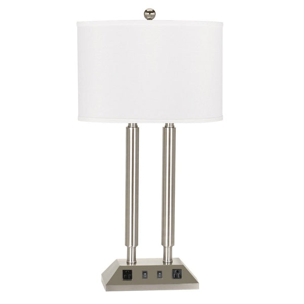 Cal Lighting LA-2004DK-1RBS 60W X 2 2 Rocker Switch 2 Outlet | Modishstore | Table Lamps
