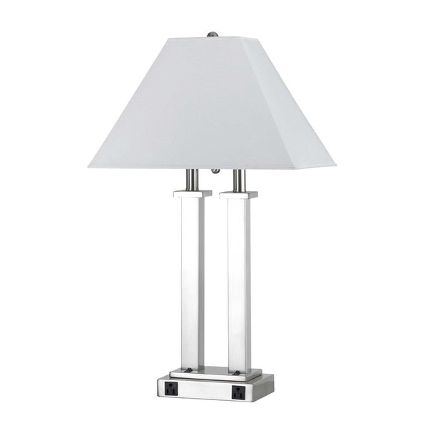 Cal Lighting LA-60003DK-1R 60W X 2 2 Rocker Switch 2 Outlets | Modishstore | Table Lamps